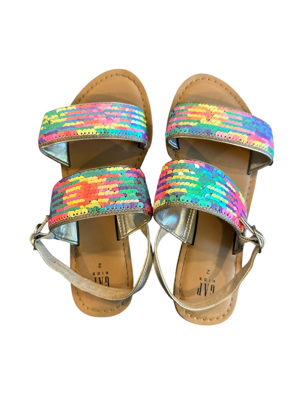 GAP Kids Sequin Rainbow Strap Sandals - Multicolor
